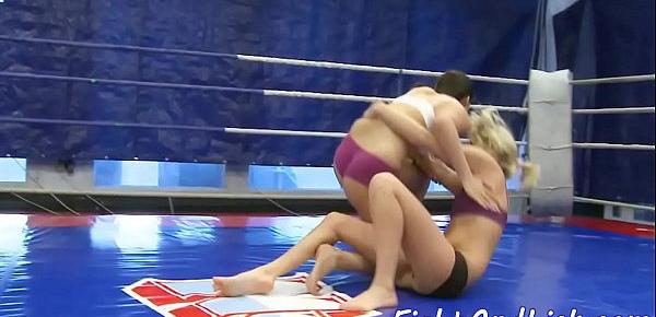  Glamcore babes wrestling and pussylicking